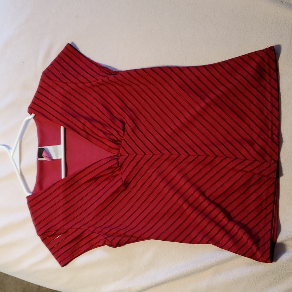 V-neck striped top